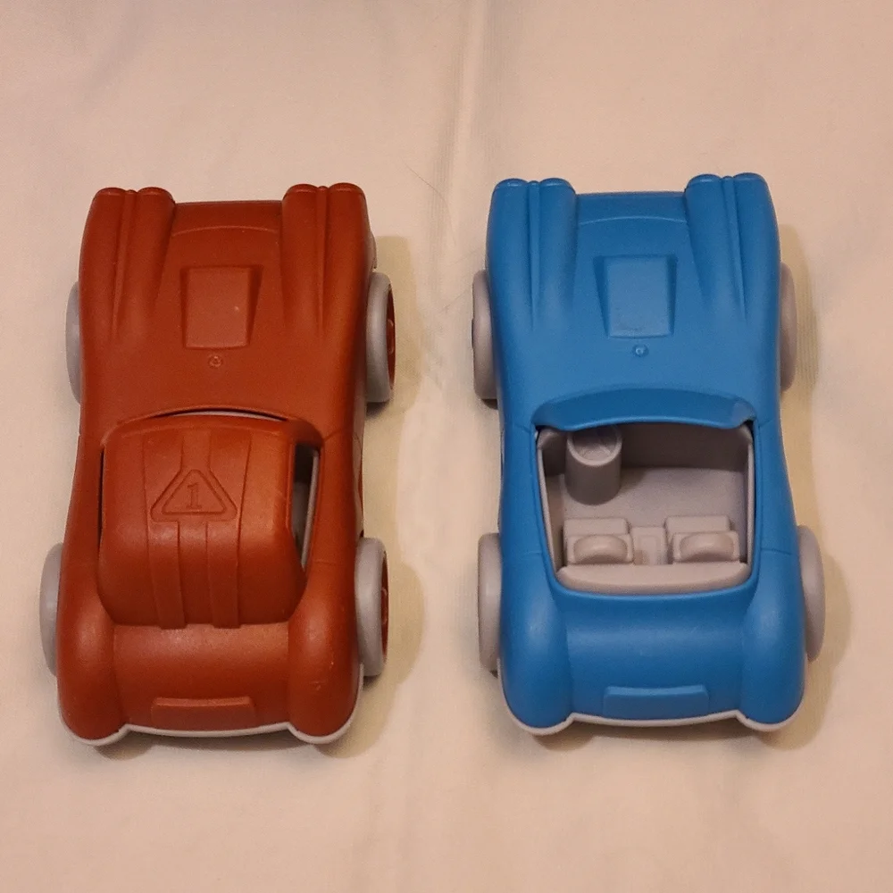 Set of 2 ~ Toy Plastic Push Cars ~ Greenbrier Intl. Turbo Series ~ Blue & Red - Picture 5 of 6